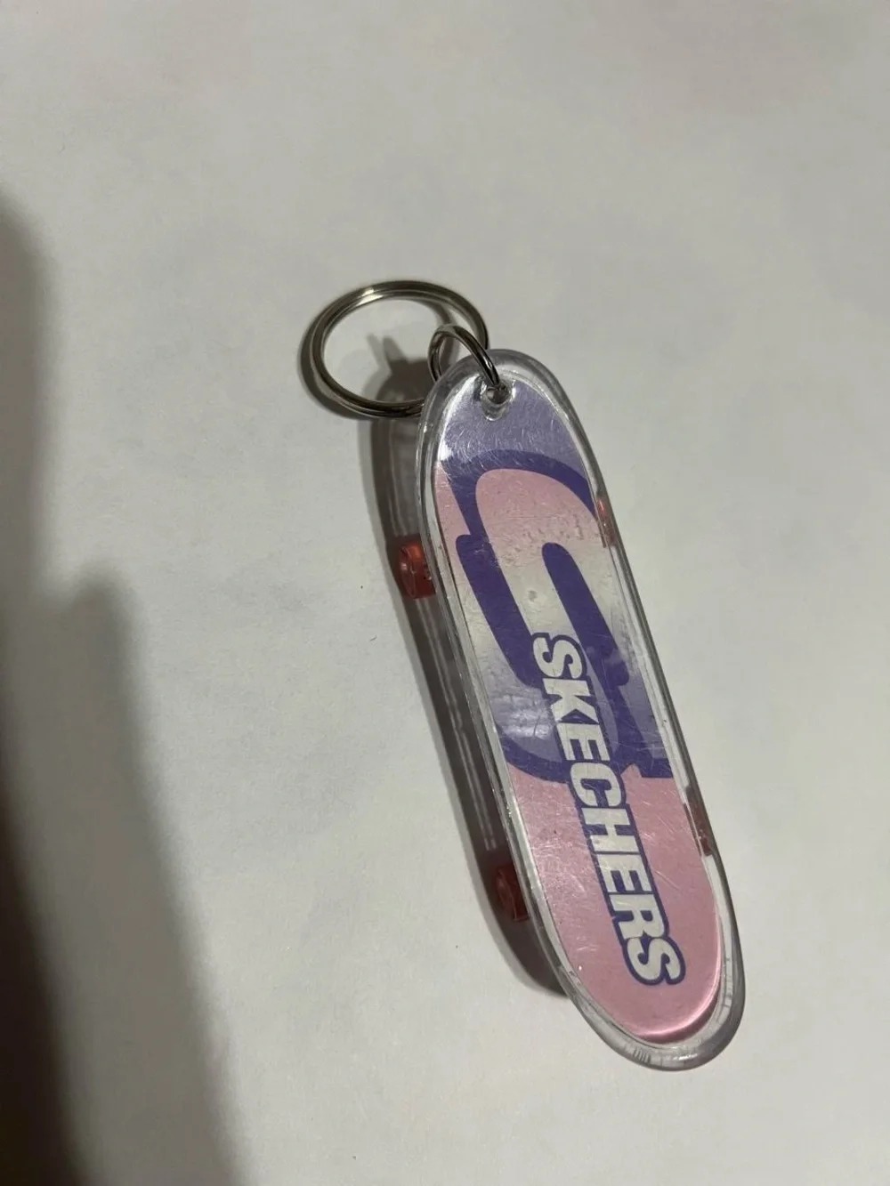 Skechers Pink and Purple Skate Logo Keychain